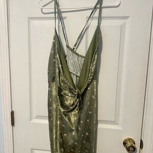 Wild Fable Olive Floral Slip Dress